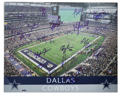 Dallas Cowboys 2014 Team Signed Autographed 20" x 16" Canvas Authenticated Ink COA - Romo Bryant