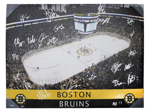 Boston Bruins 2012-13 Team Signed Autographed 28" x 22" Canvas Authenticated Ink COA