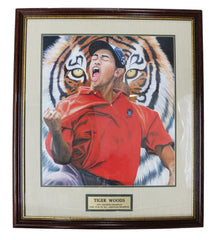 Tiger Woods Masters Celebration 27" x 23" Framed Golf Artwork