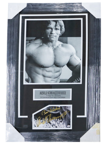 Arnold Schwarzenegger Mr. Olympia Signed Autographed 29" x 18" Framed Display PAAS COA