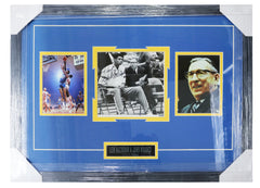 Lew Alcindor (Kareem Abdul-Jabbar) and John Wooden UCLA Bruins Signed Autographed 27-1/2" x 20-1/2" Framed Photo Display PAAS Letter COA