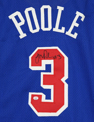 Jordan Poole Golden State Warriors Signed Autographed Blue #3 Custom Jersey PAAS COA