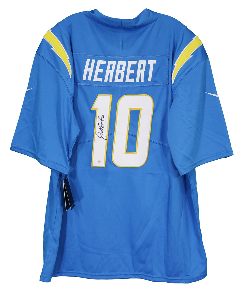 Justin Herbert Los Angeles Chargers Signed Autographed Blue #10 Jersey –