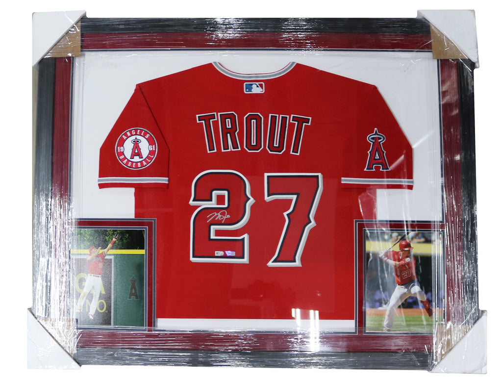 Mike Trout Los Angeles Angels Signed Autographed 41x33 Framed Jersey –