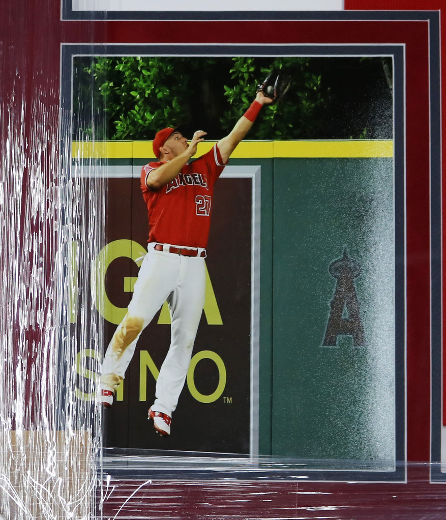 Mike Trout Signed 35x42 Custom Framed Jersey Display (MLB