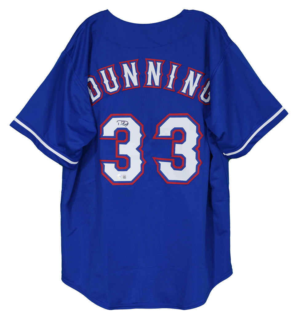 Dane Dunning Texas Rangers Signed Autographed Blue #33 Custom Jersey –