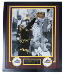Lebron James Cleveland Cavaliers Cavs Signed Autographed 29" x 23" Framed "The Block" Photo Pinpoint COA