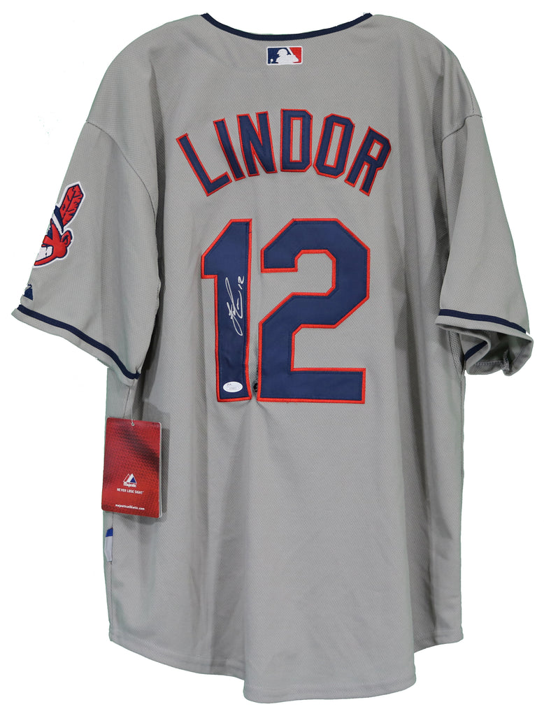 Francisco Lindor Cleveland Indians Signed Autographed Gray Jersey