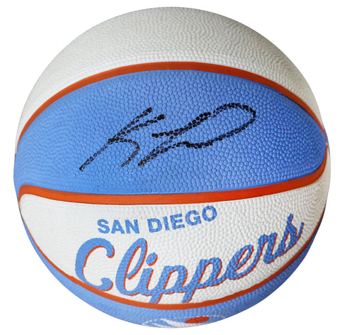 Kawhi Leonard Los Angeles Clippers Signed Autographed Clippers Logo Mini Basketball Heritage Authentication COA