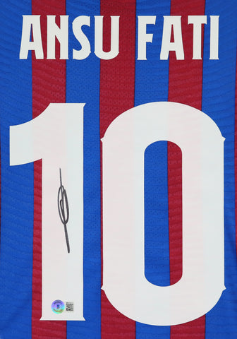 Ansu Fati Signed Autographed Barcelona #10 Blue Red Jersey Beckett COA