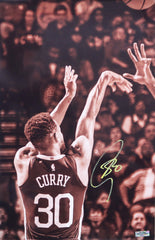 Stephen Curry Golden State Warriors Signed Autographed 17" x 11" Photo Heritage Authentication COA