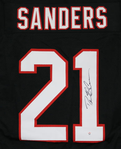 Deion Sanders Atlanta Falcons Signed Autographed Black #21 Custom Jersey PAAS COA