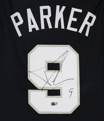 Tony Parker San Antonio Spurs Signed Autographed Black #9 Custom Jersey Steiner CX COA