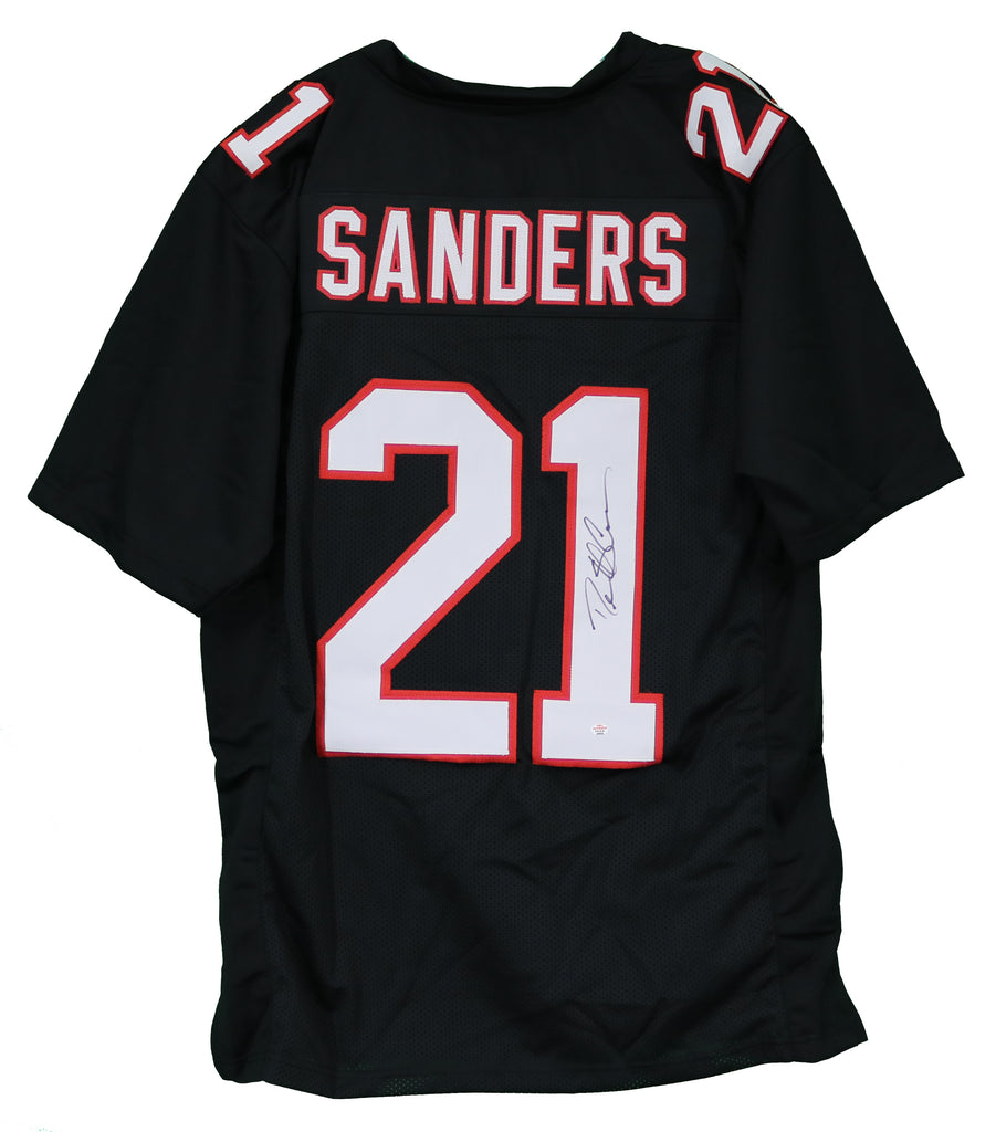 Deion Sanders Autographed Atlanta (Black #21) Custom Jersey
