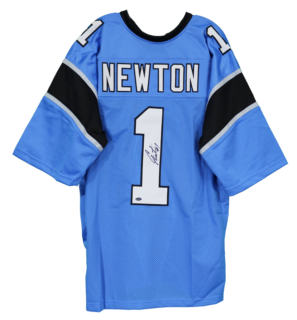 Cam Newton Carolina Panthers Signed Autographed Blue #1 Custom