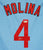Yadier Molina St. Louis Cardinals Signed Autographed Blue #4 Custom Jersey Beckett COA