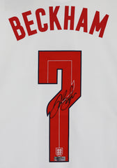 David Beckham Signed Autographed England White #7 Jersey Heritage Authentication COA