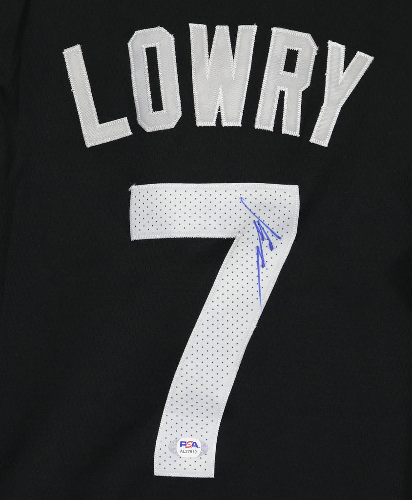 Kyle Lowry Toronto Raptors Signed Autographed Black #7 Jersey PSA