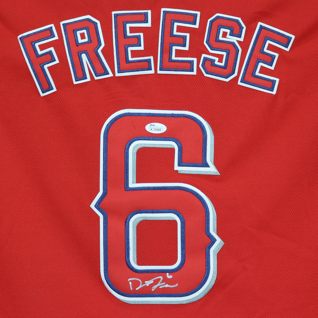 David Freese Los Angeles Angels Signed Autographed Red #6 Jersey JSA –