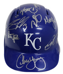 Kansas City Royals 2016 Team Signed Autographed Mini Batting Helmet Authenticated Ink COA Perez Merrifield