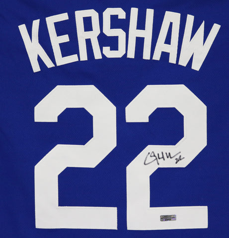 Clayton Kershaw Los Angeles Dodgers Signed Autographed Blue #22 Jersey Heritage Authentication COA