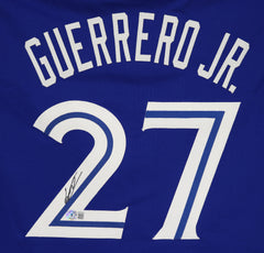 Vladimir Guerrero Jr. Toronto Blue Jays Signed Autographed Blue #27 Custom Jersey Beckett Witness Certification