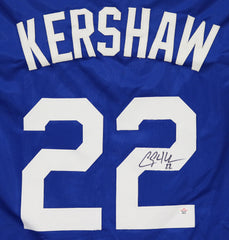 Clayton Kershaw Los Angeles Dodgers Signed Autographed Blue #22 Custom Jersey PAAS COA