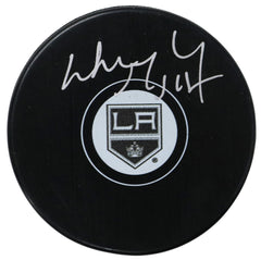 Wayne Gretzky Signed Autographed Los Angeles Kings Logo NHL Hockey Puck Global COA with Display Holder