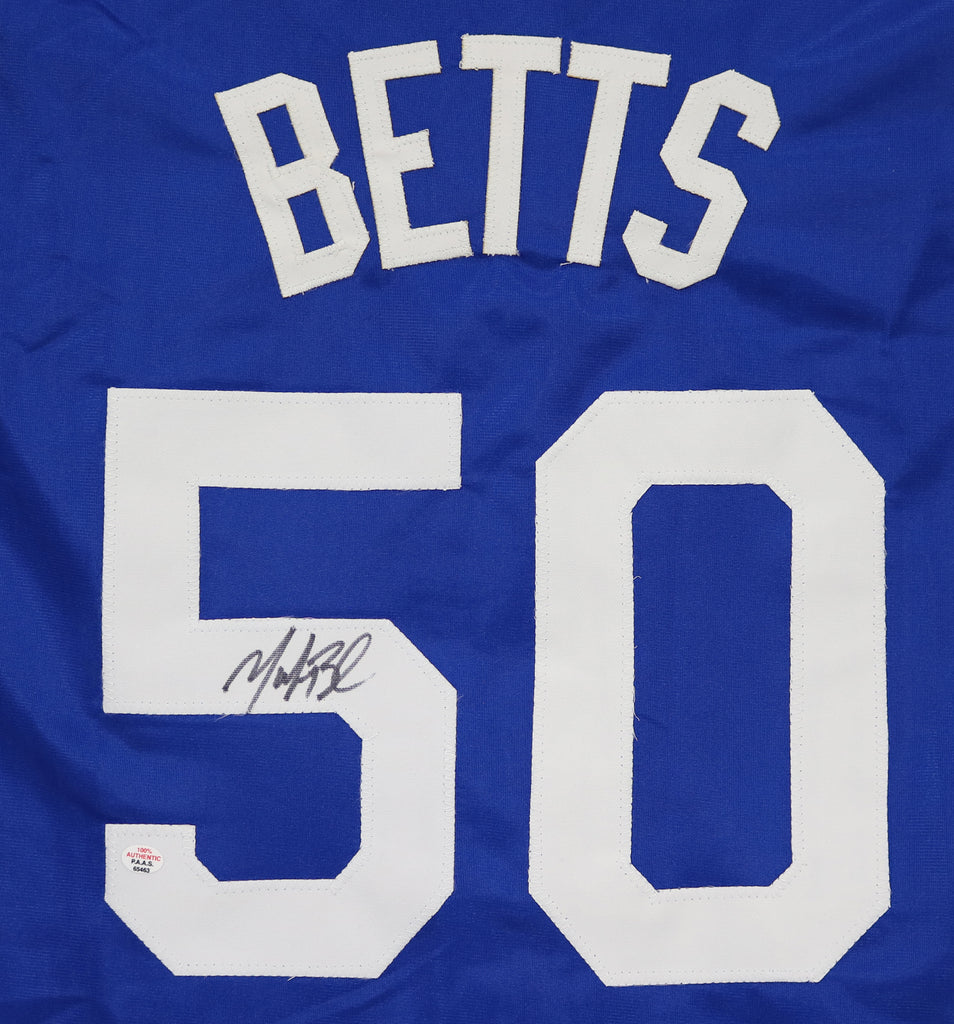 Mookie Betts Dodgers Signed Autographed Blue #50 Jersey PAAS COA
