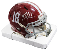 Nick Saban Alabama Crimson Tide Signed Autographed Football Mini Helmet PAAS COA