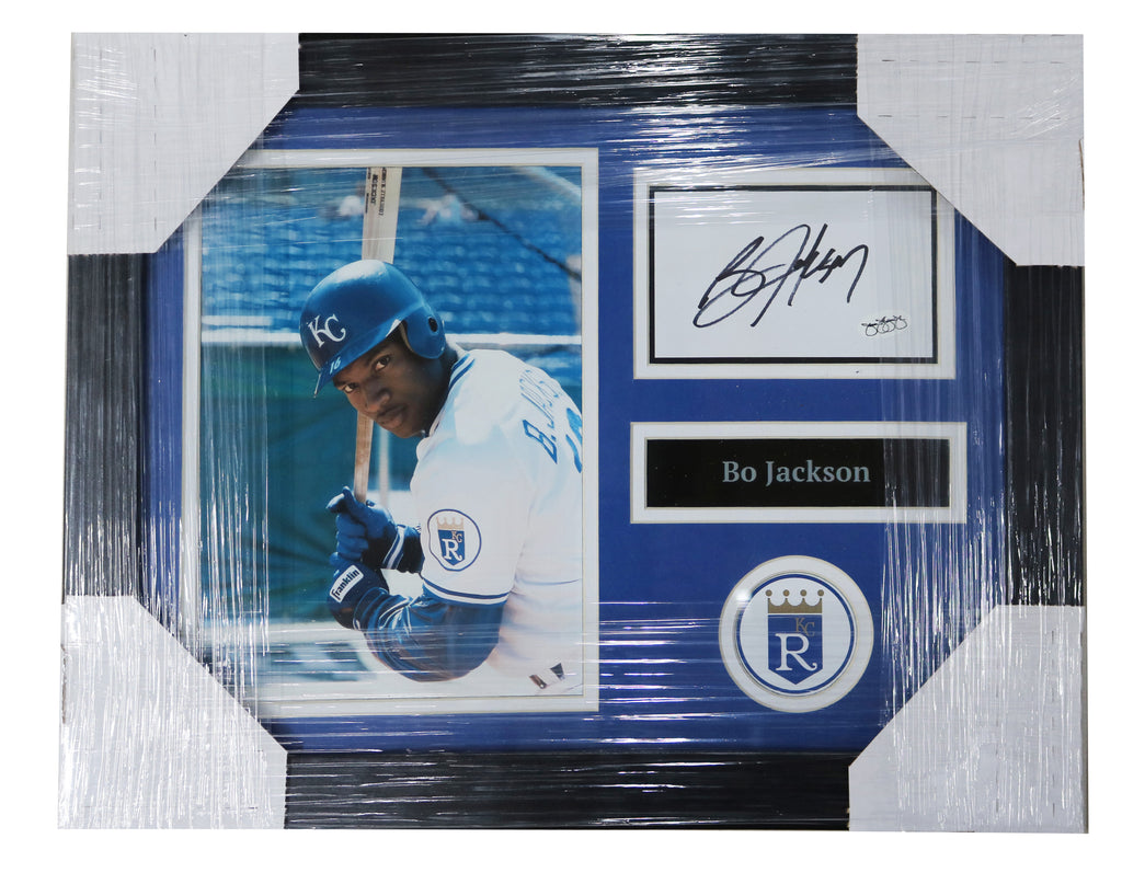 Bo Jackson Kansas City Royals Signed Autographed 18 x 14 Framed Display –