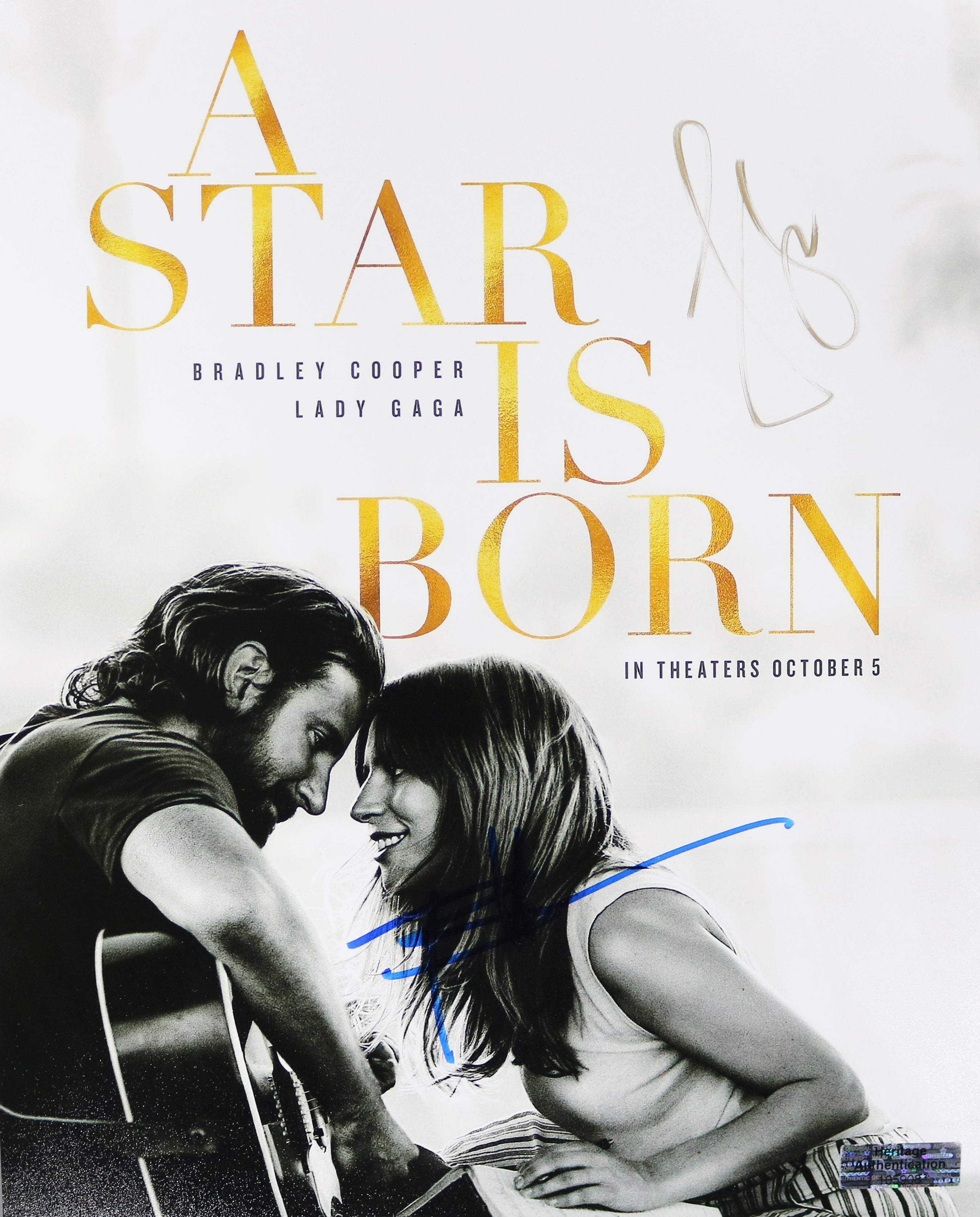Bradley Cooper And Lady Gaga Autographed 8x10 Star Is Born Photo bradley-cooper-and-lady-gaga-autographed-8x10-star-is-born-photo
