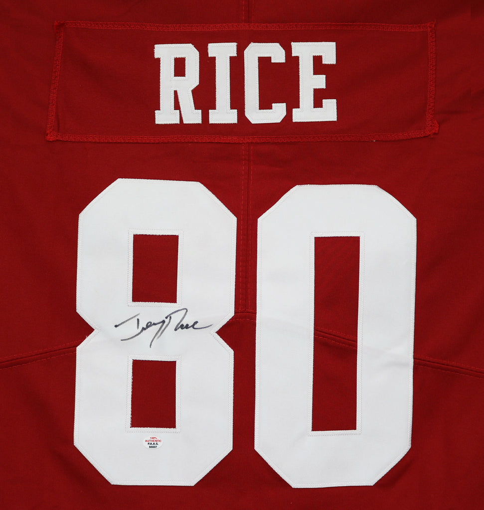 Jerry Rice San Francisco 49ers Signed Autographed Red #80 Jersey –