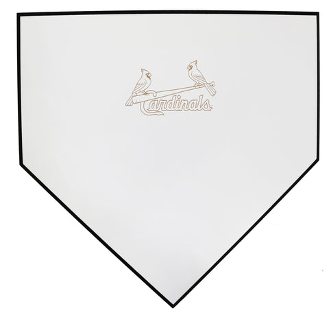 St. Louis Cardinals Engraved Two Birds Logo White Wooden Baseball Home Plate 11-1/2" x 11-1/2"