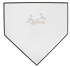 St. Louis Cardinals Engraved Two Birds Logo White Wooden Baseball Home Plate 11-1/2" x 11-1/2"