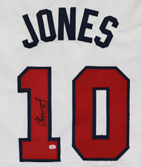 Chipper Jones Atlanta Braves Signed Autographed White #10 Custom Jersey PAAS COA