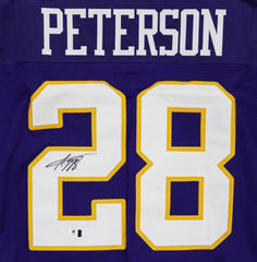 Adrian Peterson Minnesota Vikings Signed Autographed Purple #28 Custom Jersey Global COA