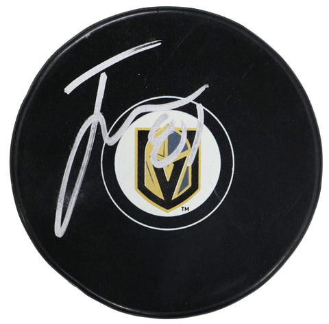 Jonathan Marchessault Vegas Golden Knights Signed Autographed Golden Knights Logo NHL Hockey Puck Global COA with Display Holder