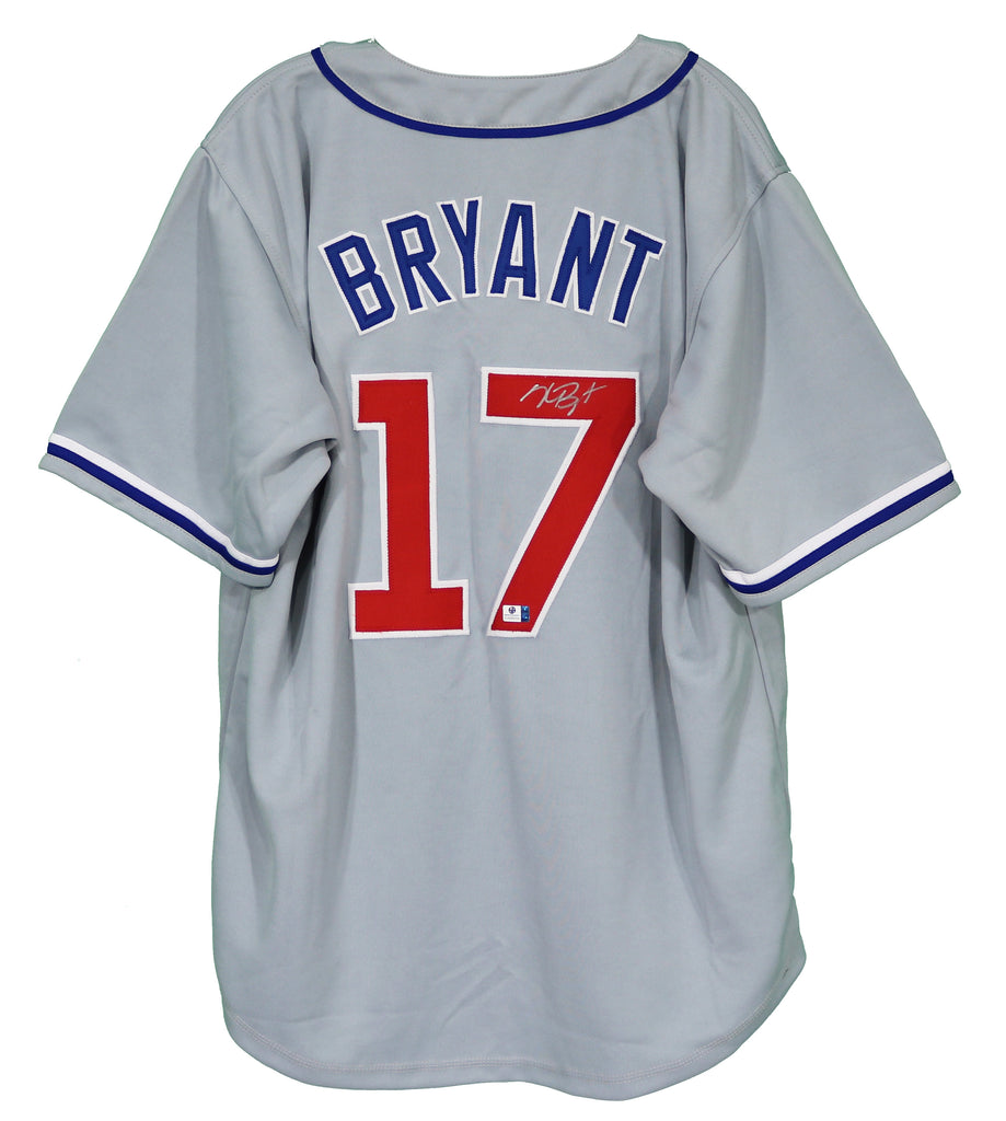 Kris Bryant Chicago Cubs Signed Autographed Blue #17 Custom Jersey COA –