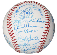 Texas Rangers 1995 Team Signed Autographed Baseball with Display Holder - 29 Autographs