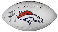 John Elway Denver Broncos Signed Autographed White Panel Logo Football PAAS COA