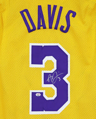 Anthony Davis Los Angeles Lakers Signed Autographed Yellow #3 Custom Jersey PAAS COA