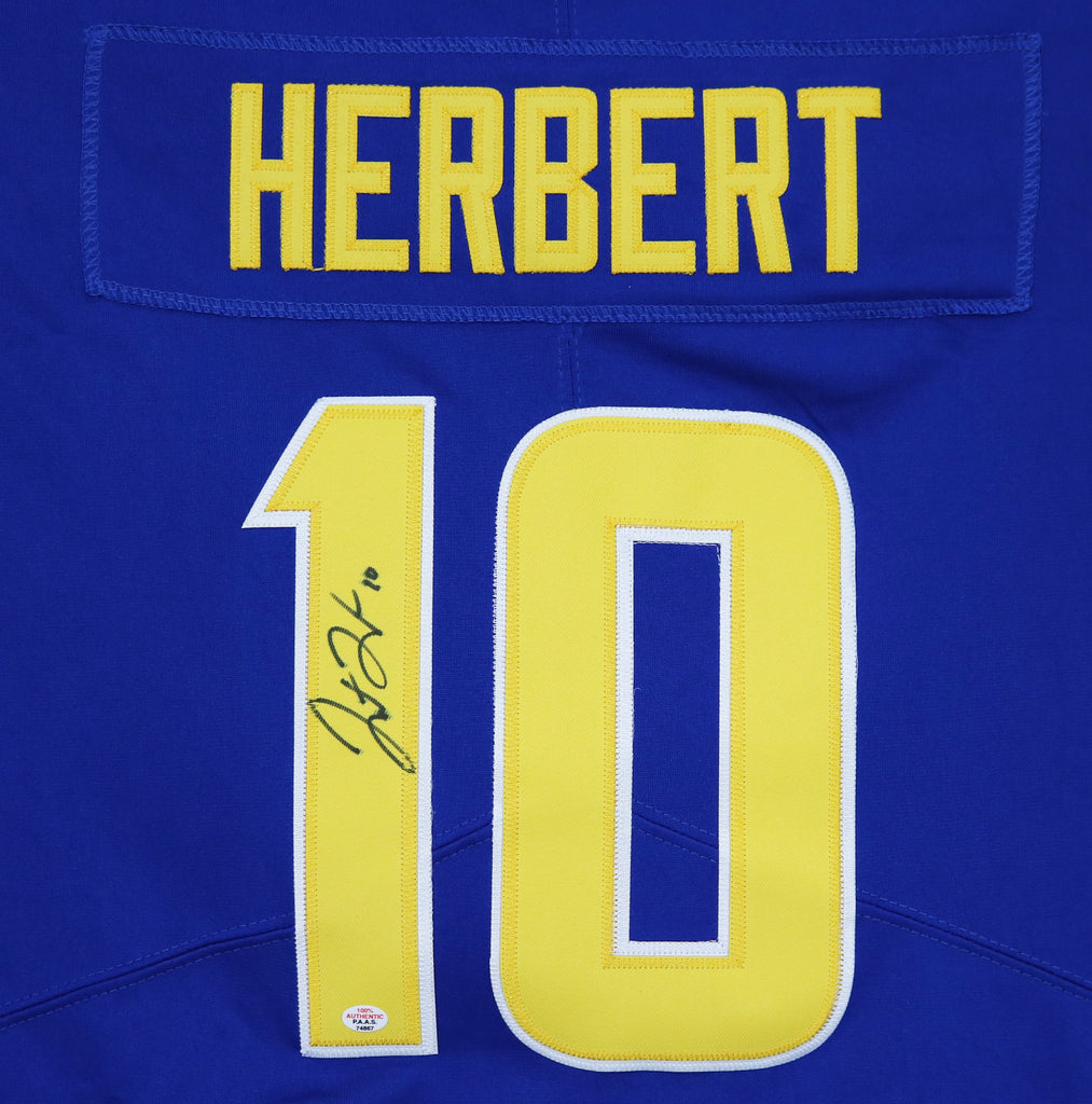 Justin Herbert Los Angeles Chargers Signed Autographed Blue #10