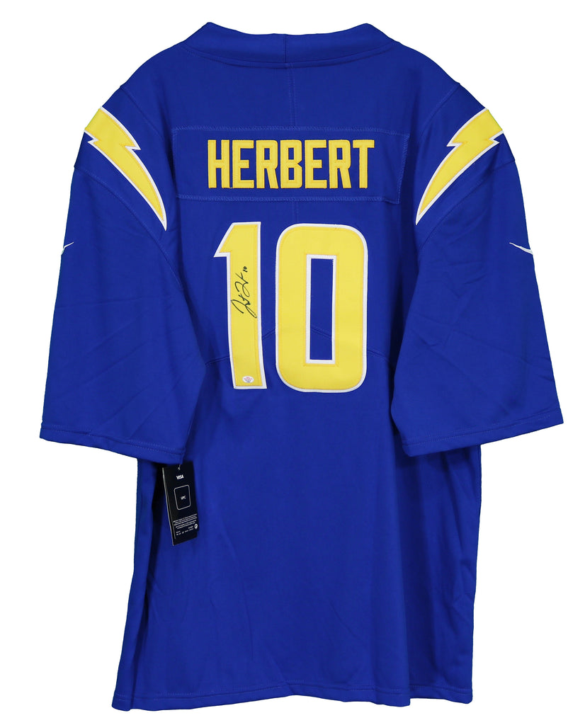 Justin Herbert Los Angeles Chargers Signed Autographed Blue #10 Jersey –