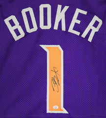 Devin Booker Phoenix Suns Signed Autographed Purple #1 Custom Jersey PAAS COA