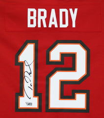Tom Brady Tampa Bay Buccaneers Signed Autographed Red #12 Jersey Fanatics Certification