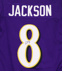 Lamar Jackson Autographed Baltimore Black Custom Football Jersey - JSA COA