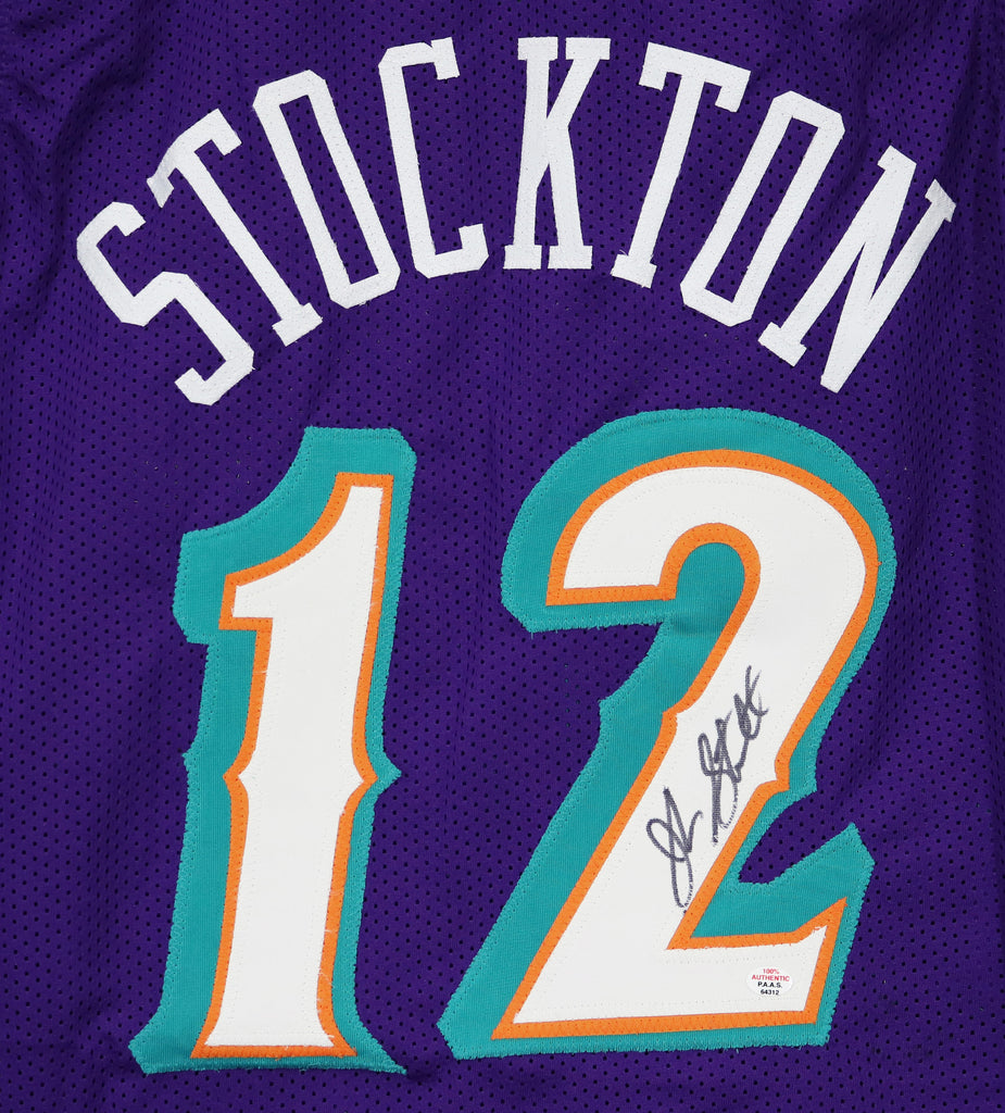 John Stockton Utah Jazz Signed Autographed Purple #12 Custom Jersey –