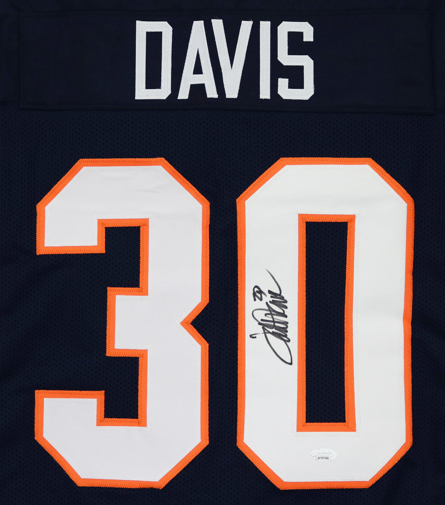 Terrell Davis Denver Broncos Signed Autographed Blue #30 Custom Jersey –