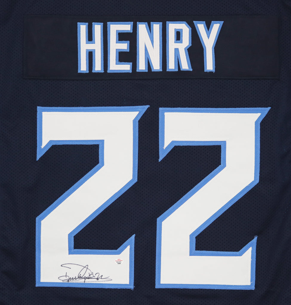 Shop Derrick Henry Tennessee Titans Signed Light Blue Custom Jersey